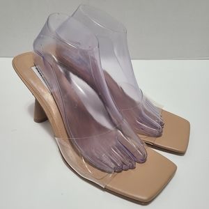 Steve Madden Elated Clear Mule High‎ Heel Sandal Size 11
